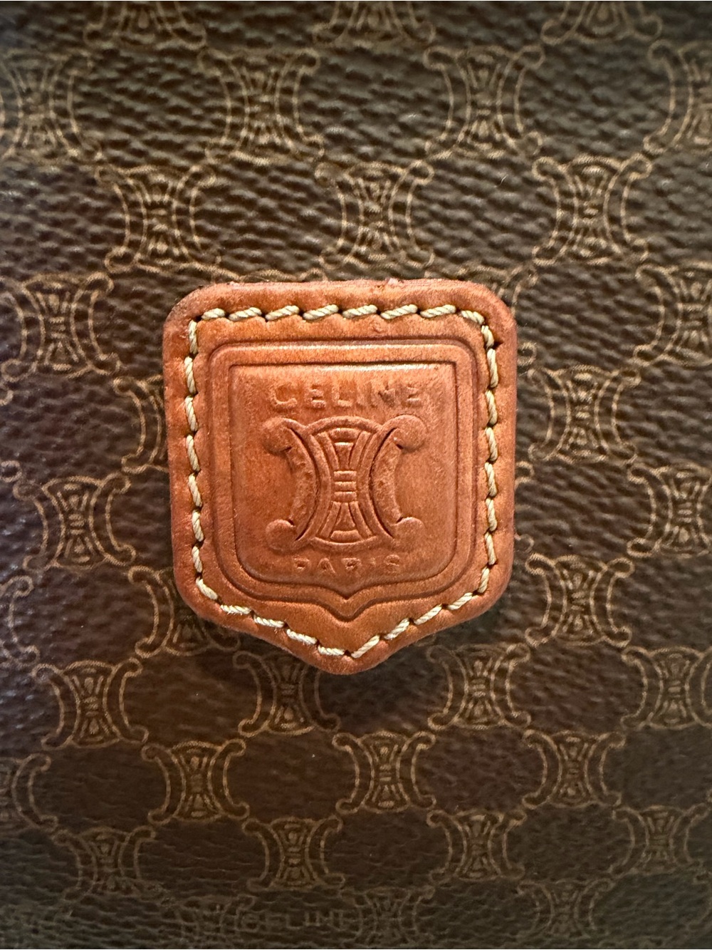 Vintage Celine Macadam Monogram Leather Wristlet Clutch Made in Italy - Picture 3 of 13